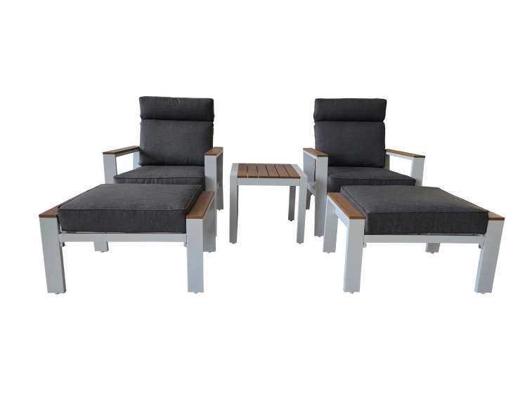 BOSTON 5PC RECLINER SET GRAPHITE