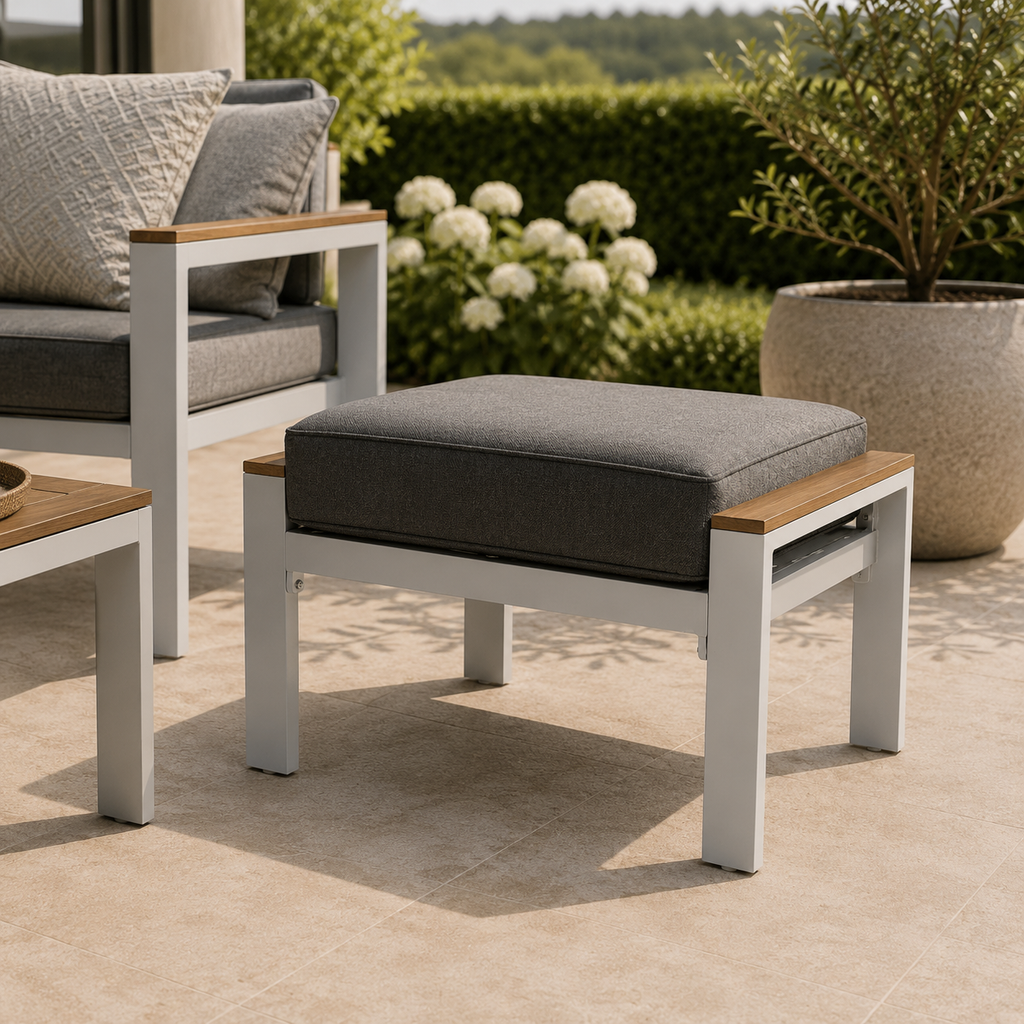 Boston Ottoman White