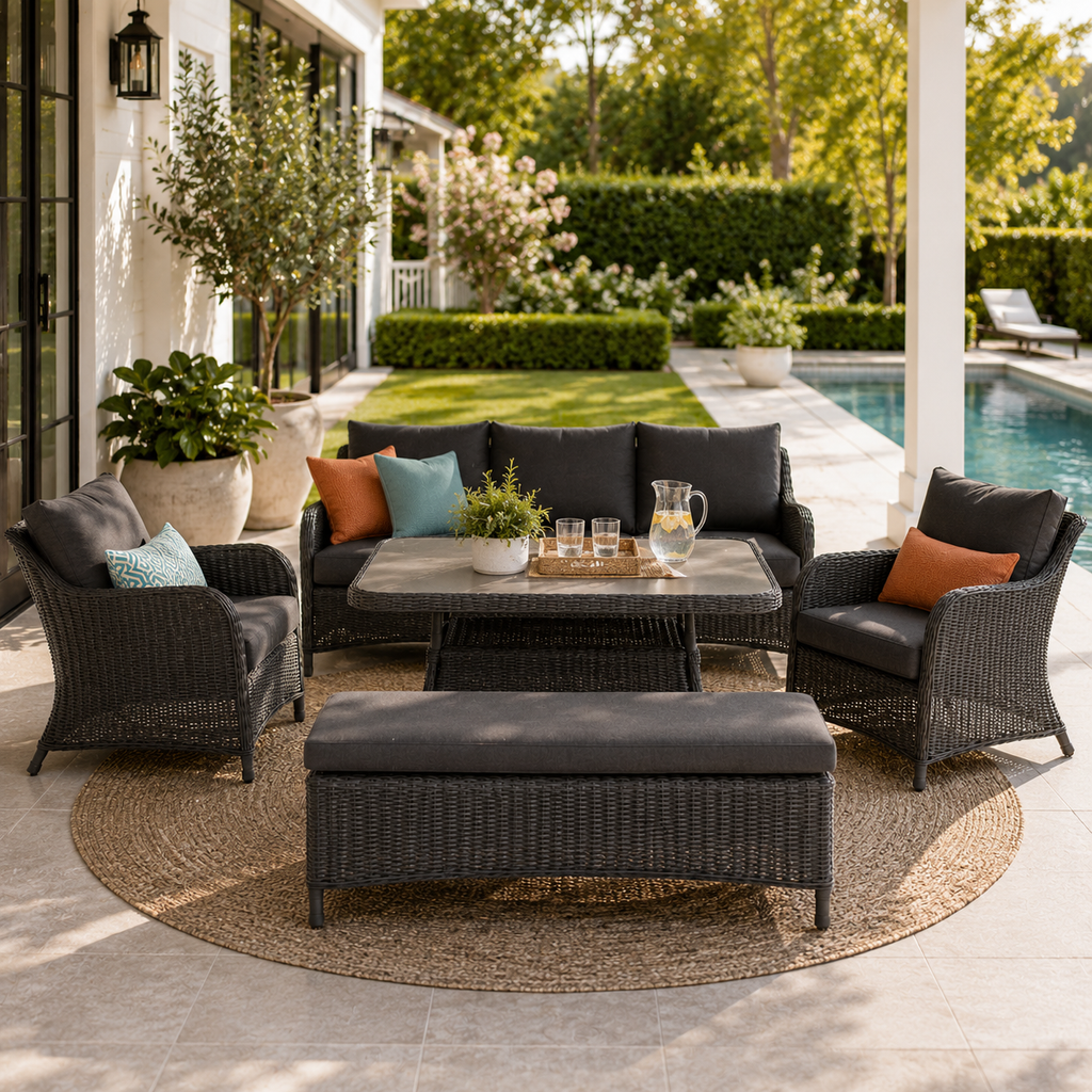 Maya 5PC Lounge Dining Charcoal