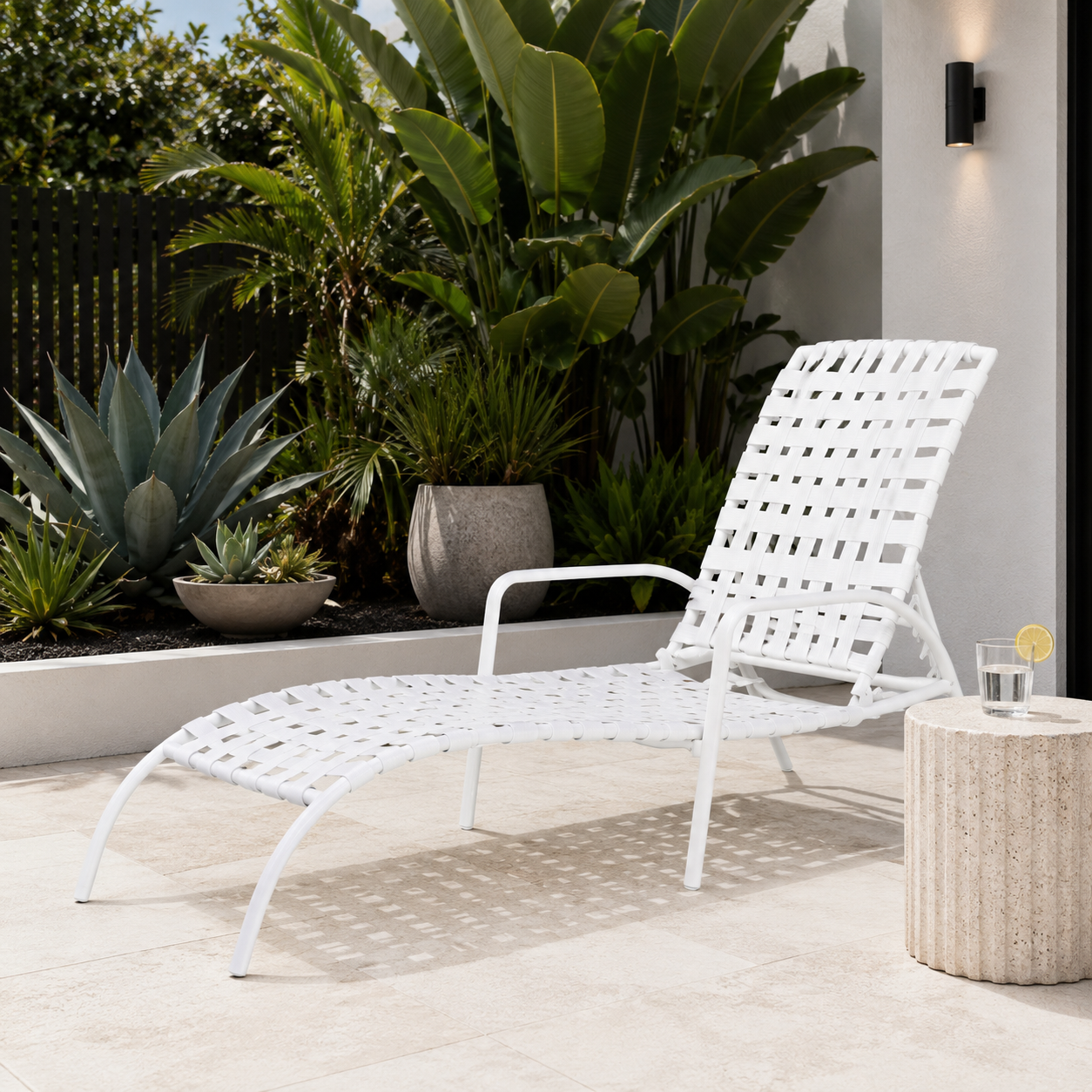 Squares Sunlounge White