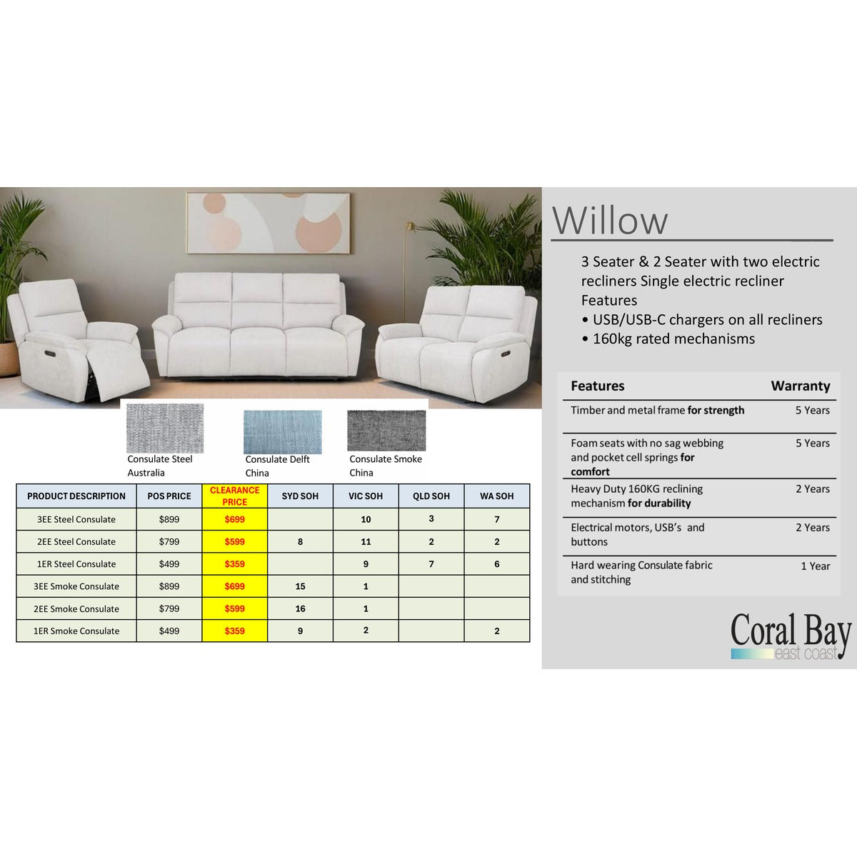Willow Recliner Clearance