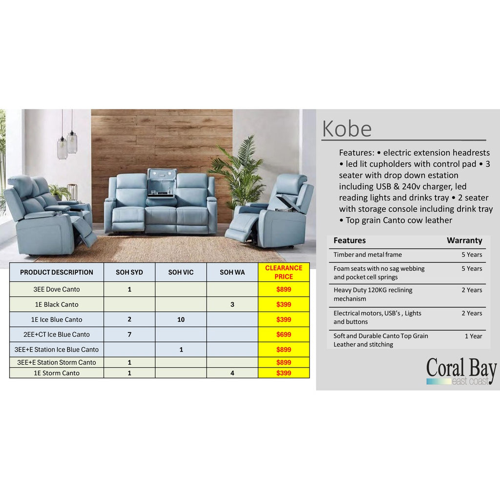 Kobe Leather Recliner Clearance