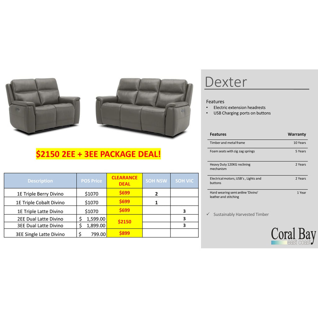 Dexter Leather Recliner Clearance
