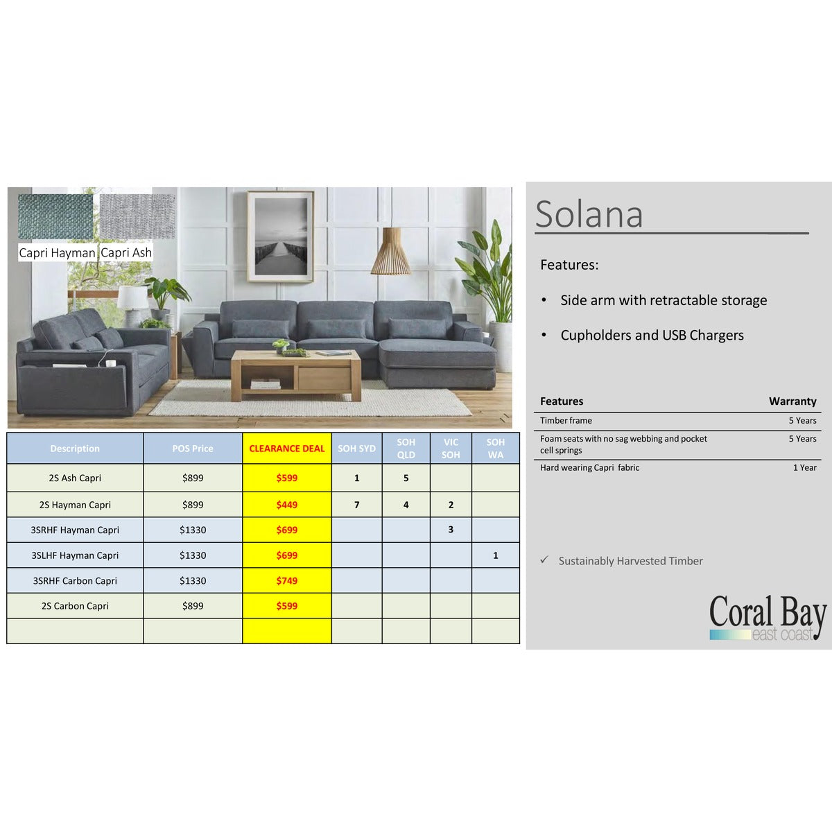Solana Sofa Clearance