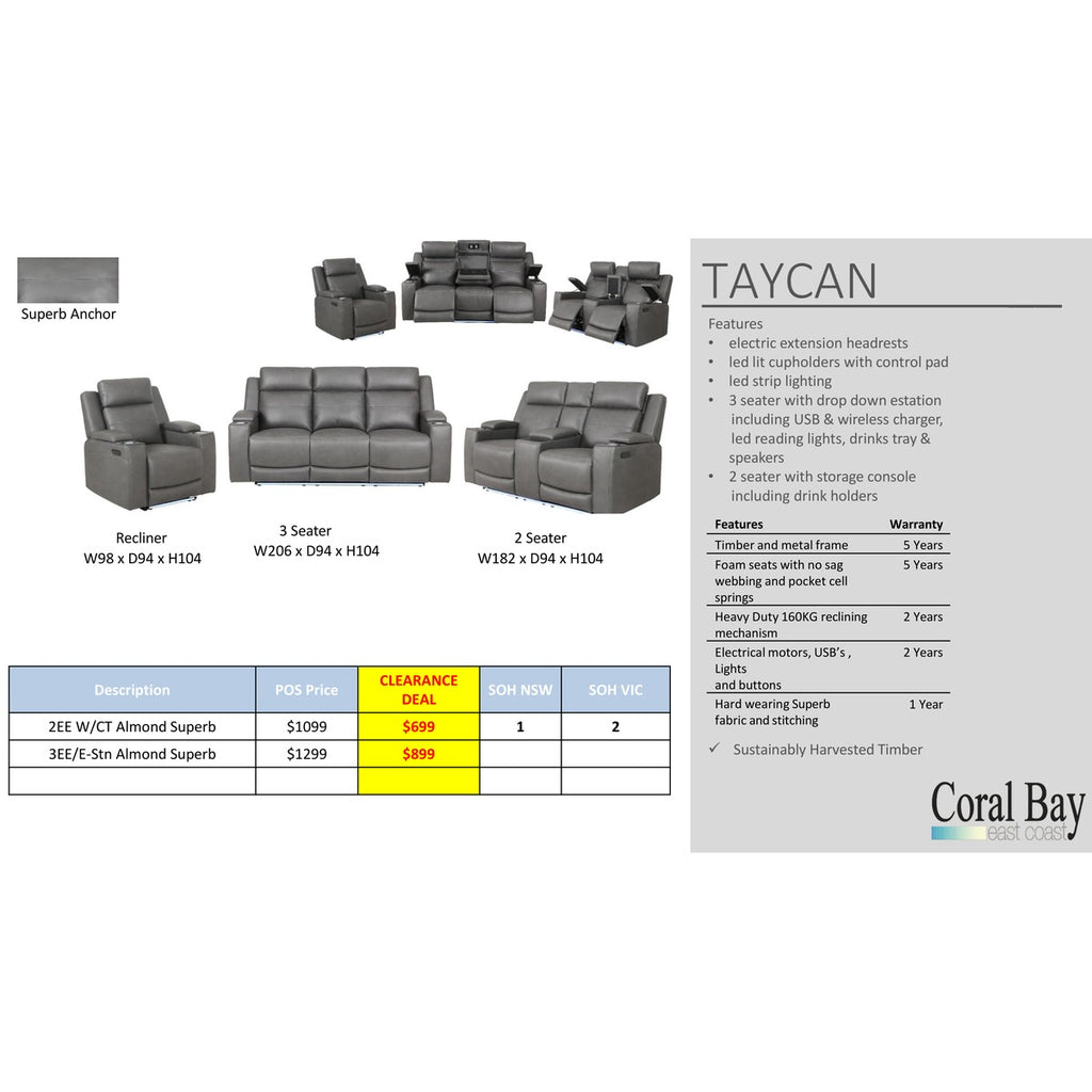 Taycan Motion Recliner Clearance