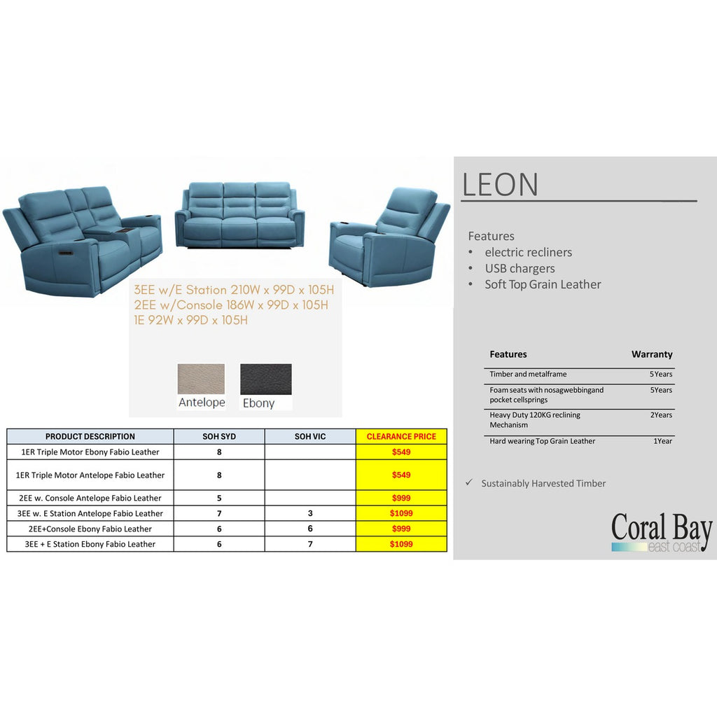 Leon Leather Recliner Clearance