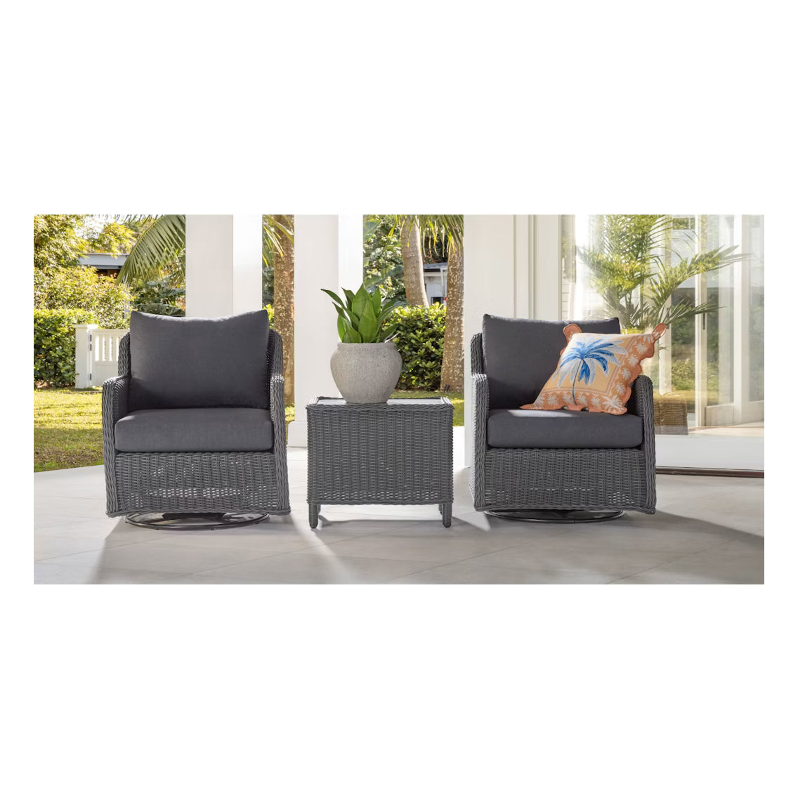 Maya 3PC Swivel Charcoal
