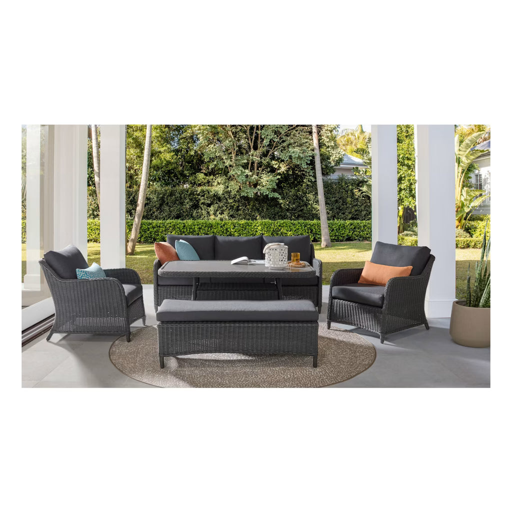 Maya 5PC Lounge Dining Charcoal