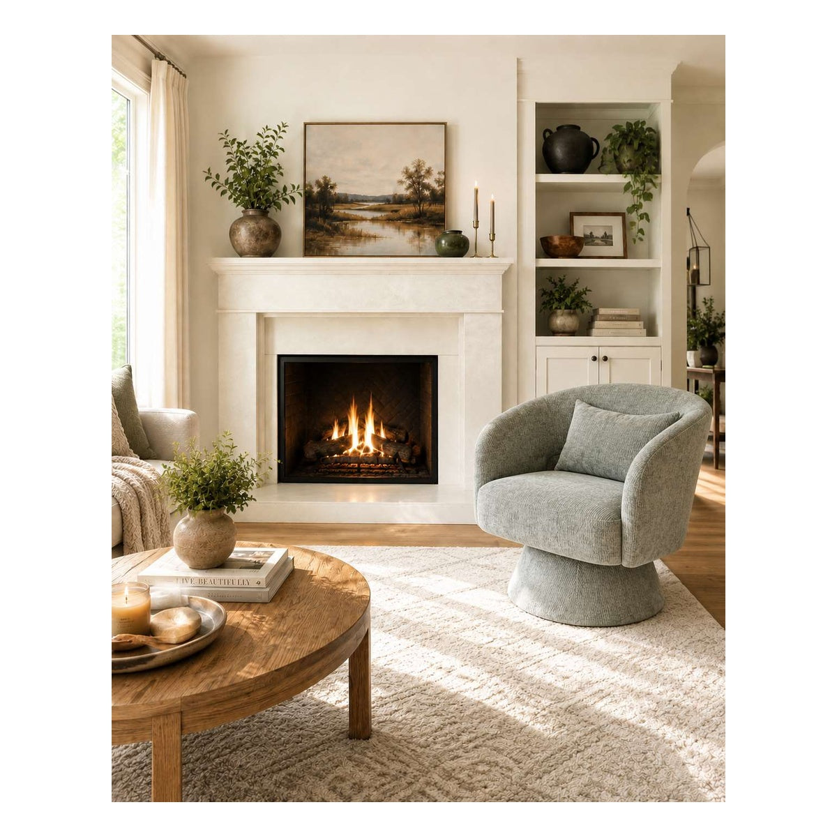Aria Light Blue Accent Chair